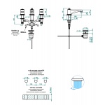 THG Faubourg Bateria umywalkowa 3-otworowa z korkiem automatycznym chrom G2K.A02.151