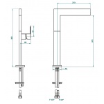 THG Harper Bateria Umywalkowa 1-otworowa wysoka chrom D7A.A02.6500DSV