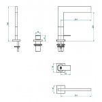 THG Harper Bateria Umywalkowa 2-otworowa chrom D7A.A02.6590