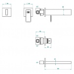 THG Harper Bateria Umywalkowa podtynkowa 2-otworowa chrom D7A.A02.6541