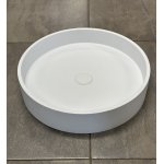 Tondo Umywalka stawiana na blat ∅48 cm biały mat z korkiem klik klak GD1157TMW 