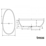 Treos 700 Wanna wolnostojąca 170x85 cm biała 700.04.1785