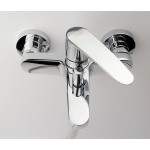 Tres Flat Bateria wannowa ścienna z zestawem natryskowym punktowym chrom 20417001