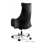 Unique Blossom Fotel biurowy skóra naturalna czarny S-579-HL