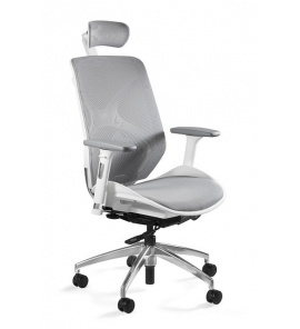 Unique Hero Fotel biurowy biały/szary ZM-6661-W-NWH
