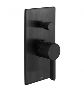 Vado Edit Bateria prysznicowa podtynkowa, jednouchwytowa, z przełącznikiem Czarny szczotkowany IND-EDI147A-BLK