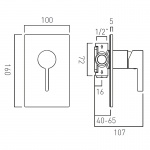 Vado Edit Bateria prysznicowa podtynkowa brąz szczotkowany IND-EDI145A-BRZ