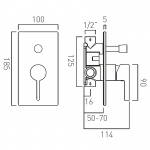 Vado Edit Bateria prysznicowa podtynkowa z przełącznikiem brąz szczotkowany IND-EDI147A-BRZ