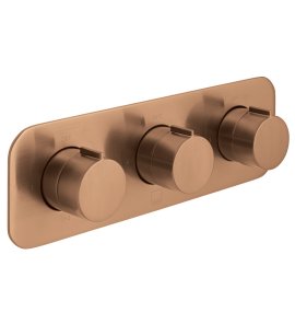 Vado Edit Bateria prysznicowa termostatyczna podtynkowa 3-drożna brąz szczotkowany IND-T128/3-H-ALT-BRZ