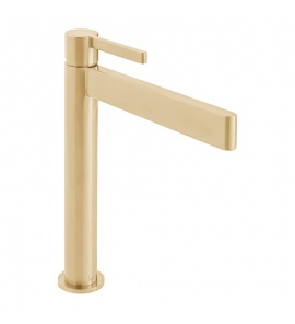 Vado Edit Bateria umywalkowa wysoka, sztorcowa, jednouchwytowa, bez korka Złoty szczotkowany IND-EDI100E/SB-BRG