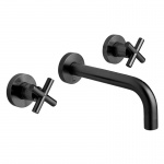 Vado Elements Bateria umywalkowa podtynkowa, trzyotworowa, dwuuchwytowa, bez korka Czarny szczotkowany IND-ELW109L-BLK