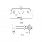 Vado Elements Bateria umywalkowa podtynkowa, trzyotworowa, dwuuchwytowa, bez korka Nikiel szczotkowany IND-ELW109L-BRN