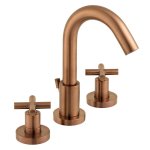 Vado Elements Bateria umywalkowa trzyotworowa z korkiem automatycznym brąz szczotkowany IND-ELW101F-BRZ