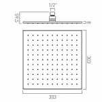 Vado Individual Deszczownica kwadratowa, 30,3x30,3 cm brąz szczotkowany IND-SQ/30-BRZ