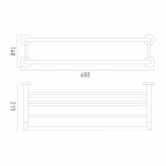 Vado Individual Półka ścienna z drążkiem na ręczniki, 60 cm brąz szczotkowany IND-SPA185B-BRZ