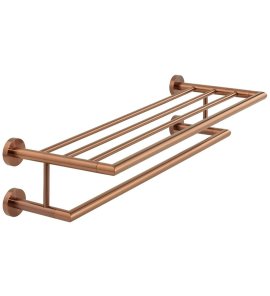 Vado Individual Półka ścienna z drążkiem na ręczniki, 60 cm brąz szczotkowany IND-SPA185B-BRZ
