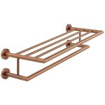 Vado Individual Półka ścienna z drążkiem na ręczniki, 60 cm brąz szczotkowany IND-SPA185B-BRZ