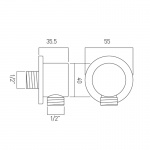 Vado Individual Przyłącze kątowe węża prysznicowego Czarny szczotkowany IND-OUTLET/RO-BLK