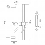 Vado Individual Zestaw prysznicowy z drążkiem Czarny szczotkowany IND-SFSRK/RO-BLK