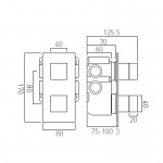 Vado Notion Bateria prysznicowa termostatyczna podtynkowa 2-drożna brąz szczotkowany IND-T148/2-NOT-BRZ