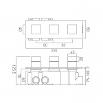 Vado Notion Bateria prysznicowa termostatyczna podtynkowa 3-drożna brąz szczotkowany IND-T128/3-H-NOT-BRZ