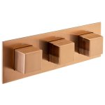 Vado Notion Bateria prysznicowa termostatyczna podtynkowa 3-drożna brąz szczotkowany IND-T128/3-H-NOT-BRZ