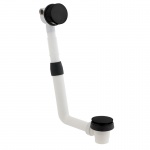 Vado Odpływ wannowy bez syfonu, z przelewem i funkcją napełniania przez przelew, z korkiem klik-klak Czarny szczotkowany IND-81389/RO-BLK