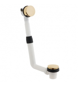 Vado Odpływ wannowy bez syfonu, z przelewem i funkcją napełniania przez przelew, z korkiem klik-klak Złoty szczotkowany IND-81389/RO-BRG