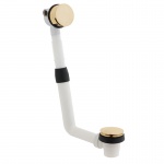 Vado Odpływ wannowy bez syfonu, z przelewem i funkcją napełniania przez przelew, z korkiem klik-klak Złoty szczotkowany IND-81389/RO-BRG