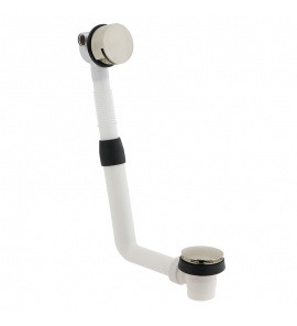 Vado Odpływ wannowy bez syfonu, z przelewem i funkcją napełniania przez przelew, z korkiem klik-klak Nikiel szczotkowany IND-81389/RO-BRN