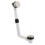 Vado Odpływ wannowy bez syfonu, z przelewem i funkcją napełniania przez przelew, z korkiem klik-klak Nikiel szczotkowany IND-81389/RO-BRN