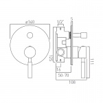 Vado Origins Bateria prysznicowa podtynkowa, jednouchwytowa, z przełącznikiem Nikiel szczotkowany IND-ORI147A-BRN