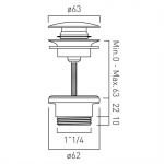 Vado Uniwersalny korek umywalkowy typu klik-klak Złoty szczotkowany IND-395-BRG