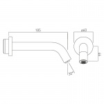 Vado Wylewka naścienna, sterowanie na podczerwień, Złoty szczotkowany IND-IRWSPOUT-BRG