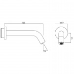 Vado Wylewka naścienna sterowanie na podczerwień brąz szczotkowany IND-IRWSPOUT-BRZ