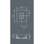     Valdama Acquerello Umywalka nablatowa 43x38xH15 cm z z osłoną odpływu Zolfo AQL0104A+AQC0107A WYPRZEDAŻ EKSPOZYCJI!!