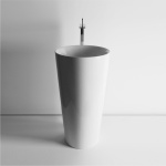 Valdama Il Umywalka wolnostojąca ∅42xh90 cm z korkiem biała ILL0100A+PUL00A