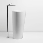 Valdama Il Umywalka wolnostojąca ∅42xh90 cm z korkiem biała ILL0100A+PUL00A