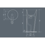 Valdama Il Umywalka wolnostojąca ∅42xh90 cm z korkiem biała ILL0100A+PUL00A