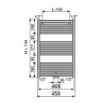 Vasco MALVA BSM-S Grzejnik łazienkowy 74x45 cm RAL 9016 BSMS450744916 PROMOCJA DO WYCZERPANIA ZAPASÓW!