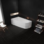  Vayer Boomerang Wanna asymetryczna lewa ze stelażem i syfonem 170x90 cm biała 170.090.045.1-2.1.0.0.1