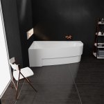  Vayer Boomerang Wanna asymetryczna lewa ze stelażem i syfonem 170x90 cm biała 170.090.045.1-2.1.0.0.1