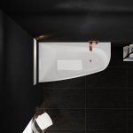  Vayer Boomerang Wanna asymetryczna lewa ze stelażem i syfonem 170x90 cm biała 170.090.045.1-2.1.0.0.1