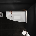  Vayer Boomerang Wanna asymetryczna prawa ze stelażem i syfonem 180x100 cm biała 180.100.045.1-2.2.0.0.1