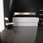  Vayer Boomerang Wanna prostokątna asymetryczna lewa ze stelażem i syfonem 190x90 cm biała 190.090.045.1-1.1.0.0.1