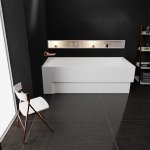  Vayer Boomerang Wanna prostokątna asymetryczna lewa ze stelażem i syfonem 190x90 cm biała 190.090.045.1-1.1.0.0.1