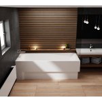  Vayer Boomerang Wanna prostokątna asymetryczna lewa ze stelażem i syfonem 190x90 cm biała 190.090.045.1-1.1.0.0.1