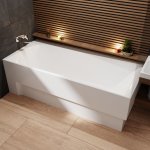  Vayer Boomerang Wanna prostokątna asymetryczna lewa ze stelażem i syfonem 190x90 cm biała 190.090.045.1-1.1.0.0.1