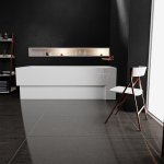  Vayer Boomerang Wanna prostokątna asymetryczna prawa ze stelażem i syfonem 190x90 cm biała 190.090.045.1-1.2.0.0.1