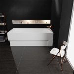  Vayer Boomerang Wanna prostokątna asymetryczna prawa ze stelażem i syfonem 190x90 cm biała 190.090.045.1-1.2.0.0.1